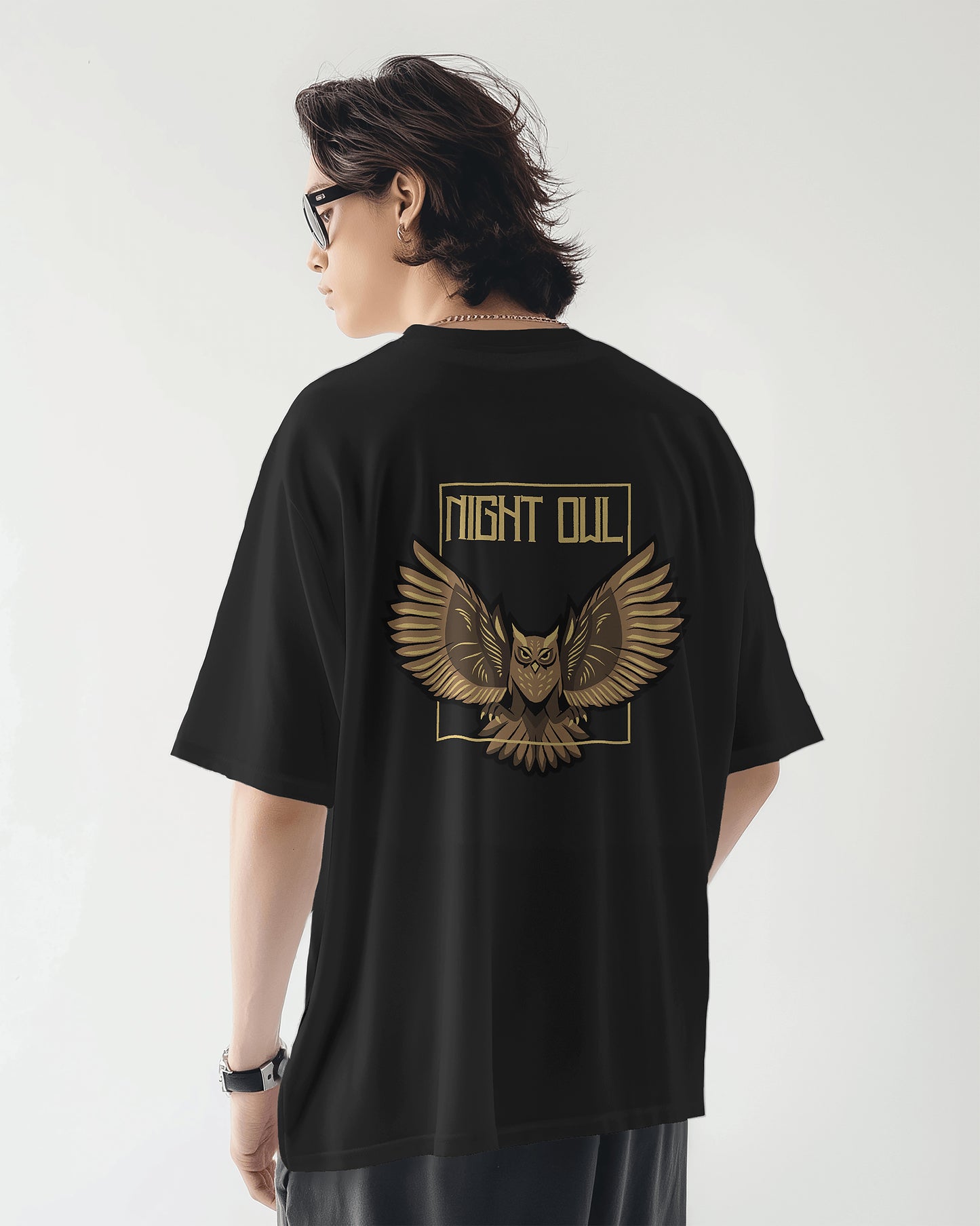 Night Owl Graphic T-Shirt β Bold & Mysterious ππ¦ - The Baggy Vibe