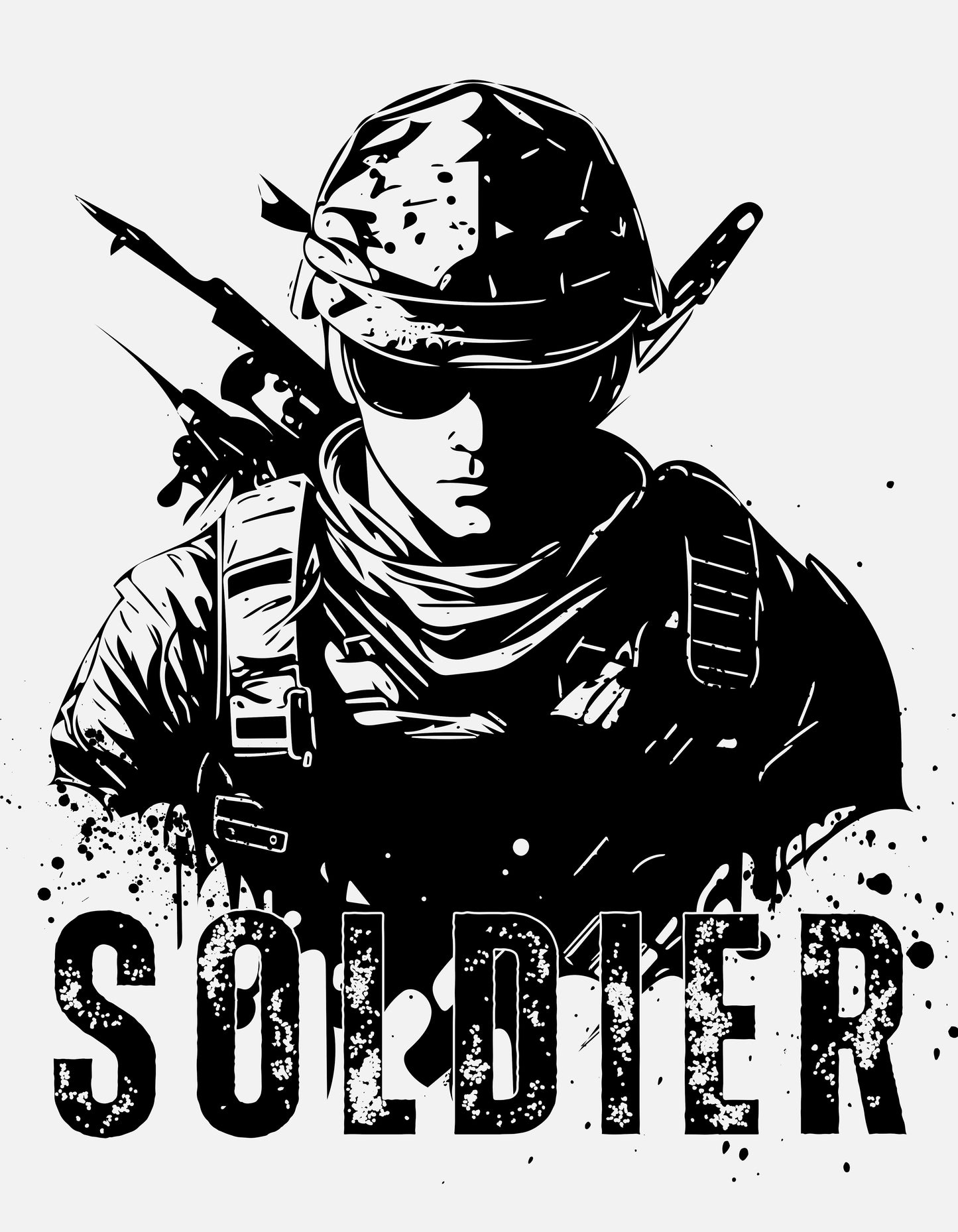 Tactical Soldier Graphic T-Shirt β Bold & Fearless - The Baggy Vibe