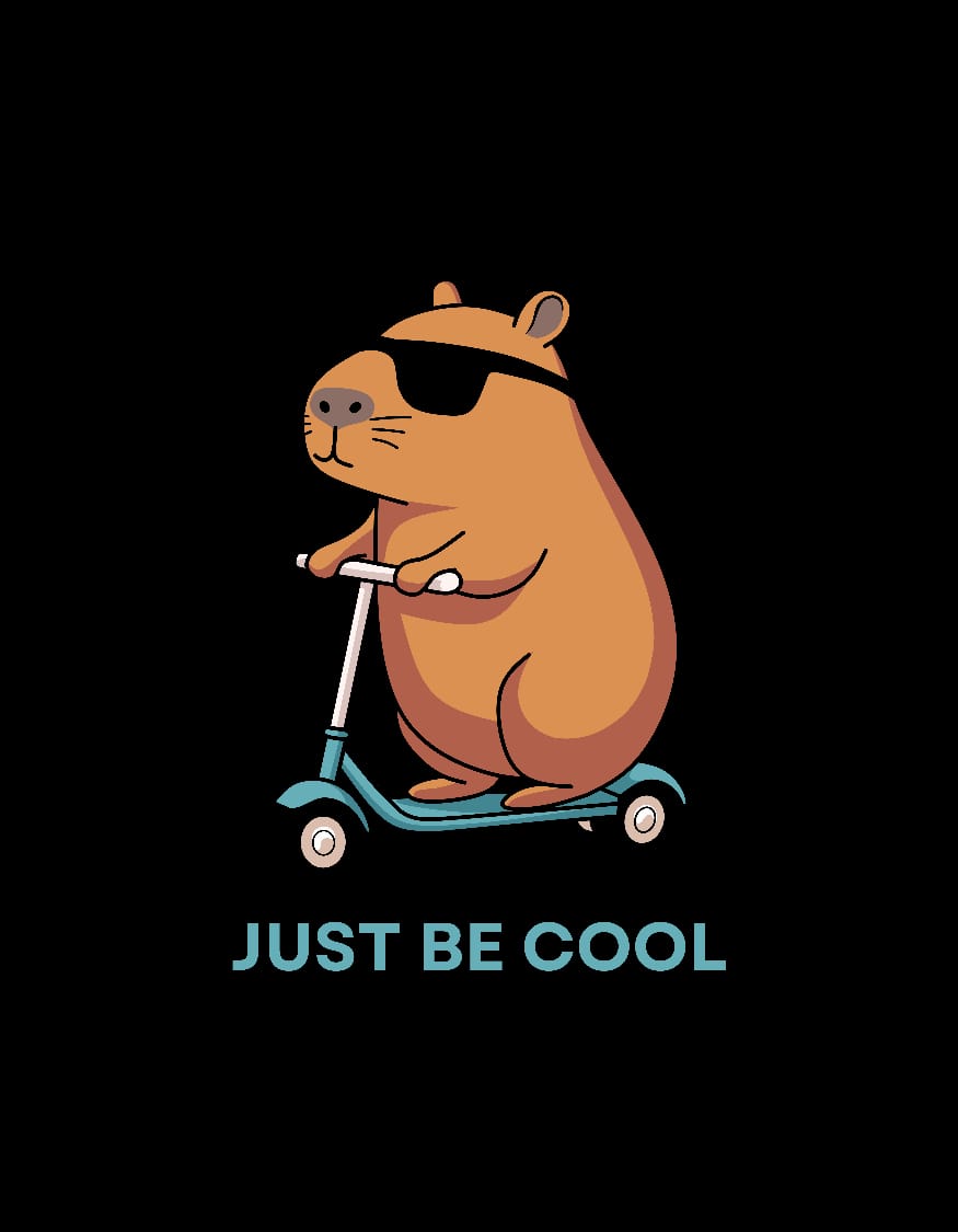 Just Be Cool Capybara Tee - The Baggy Vibe