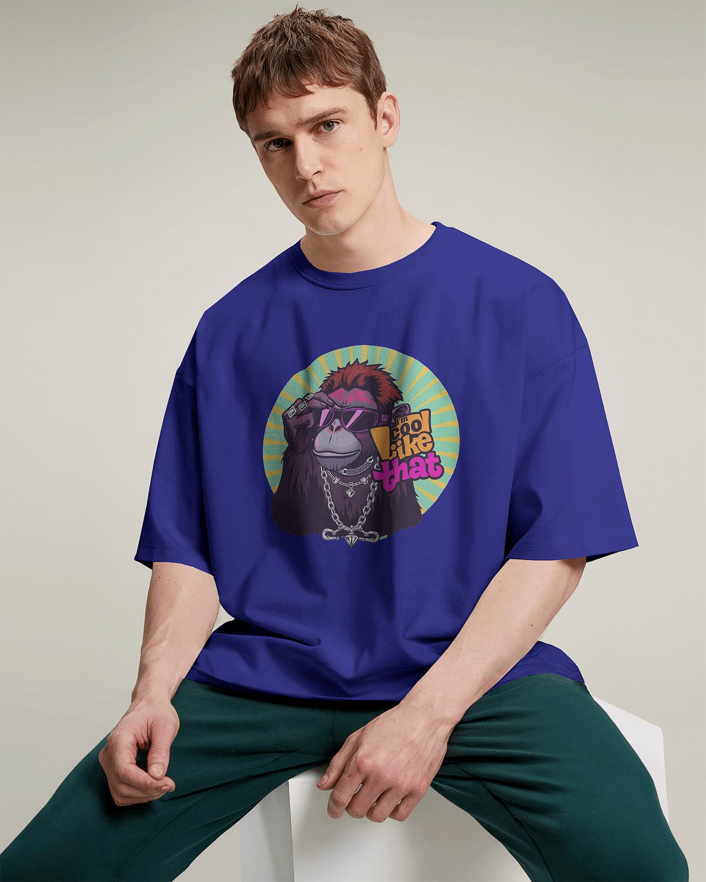 Too Cool Like That" Gorilla T-Shirt β Retro Streetwear Vibes π¦π₯ - The Baggy Vibe
