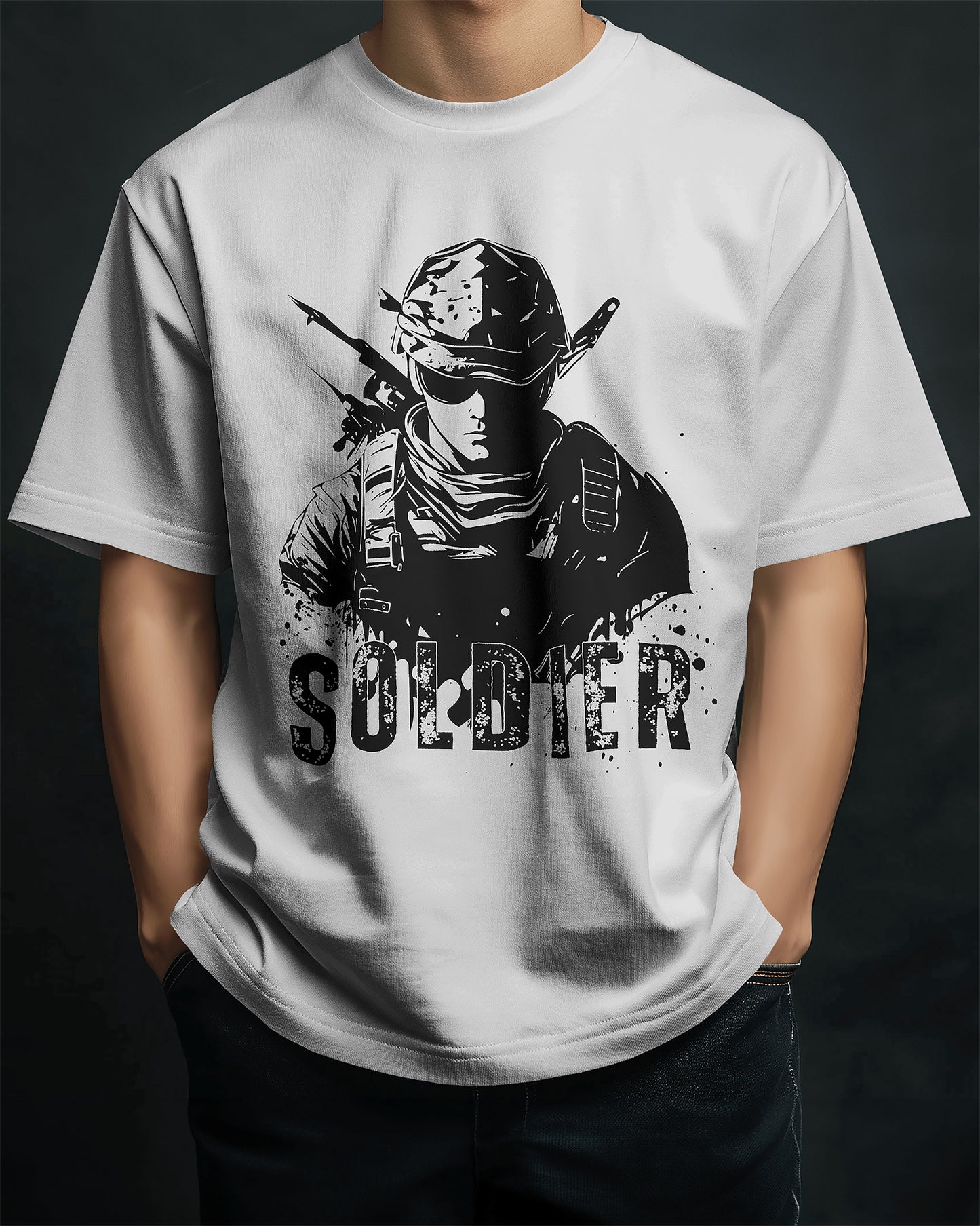 Tactical Soldier Graphic T-Shirt β Bold & Fearless - The Baggy Vibe