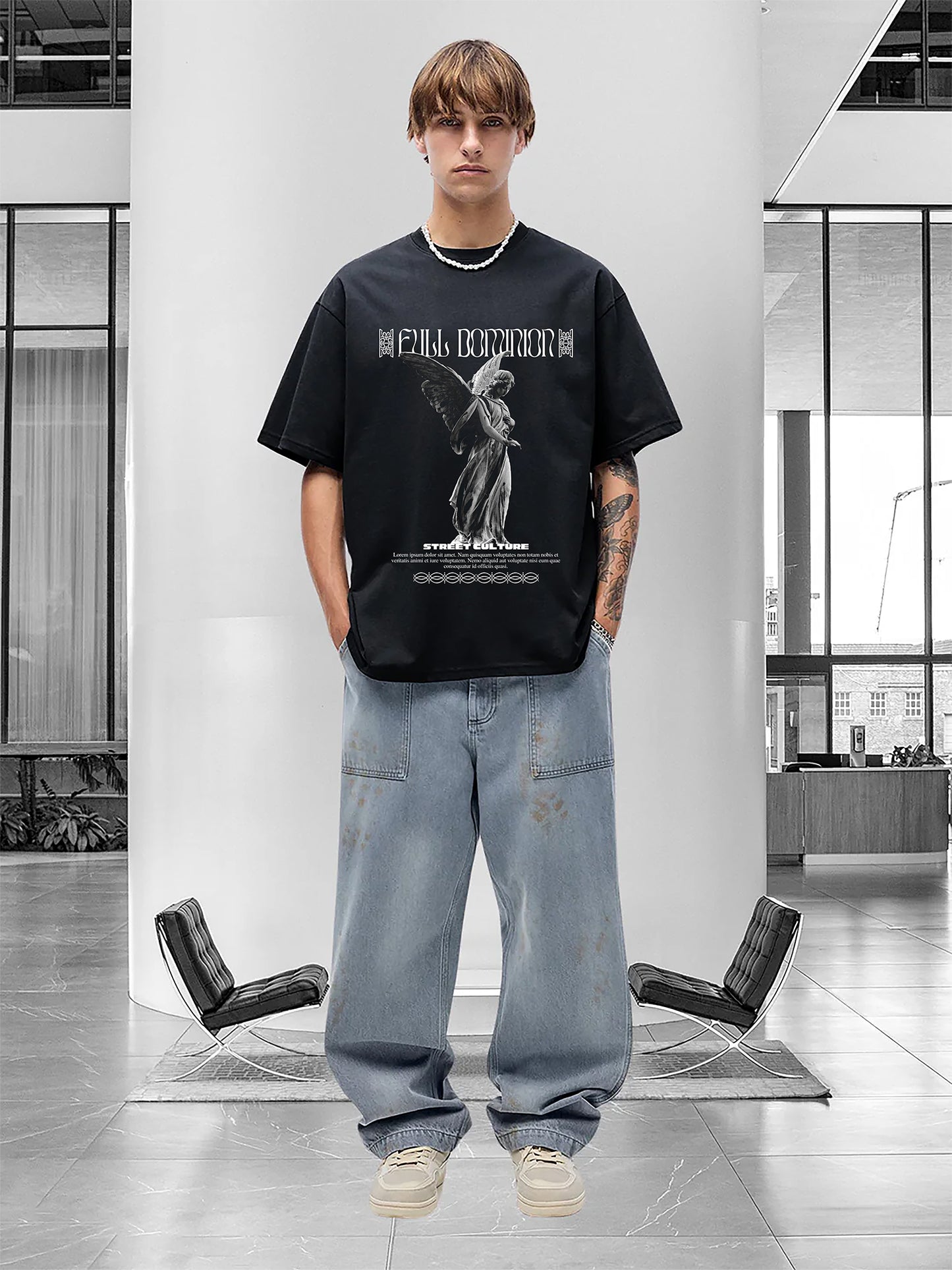 Full Dominion Oversized Graphic T-Shirt - The Baggy Vibe