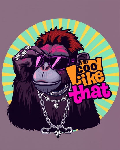 Too Cool Like That" Gorilla T-Shirt – Retro Streetwear Vibes 🦍🔥 - The Baggy Vibe